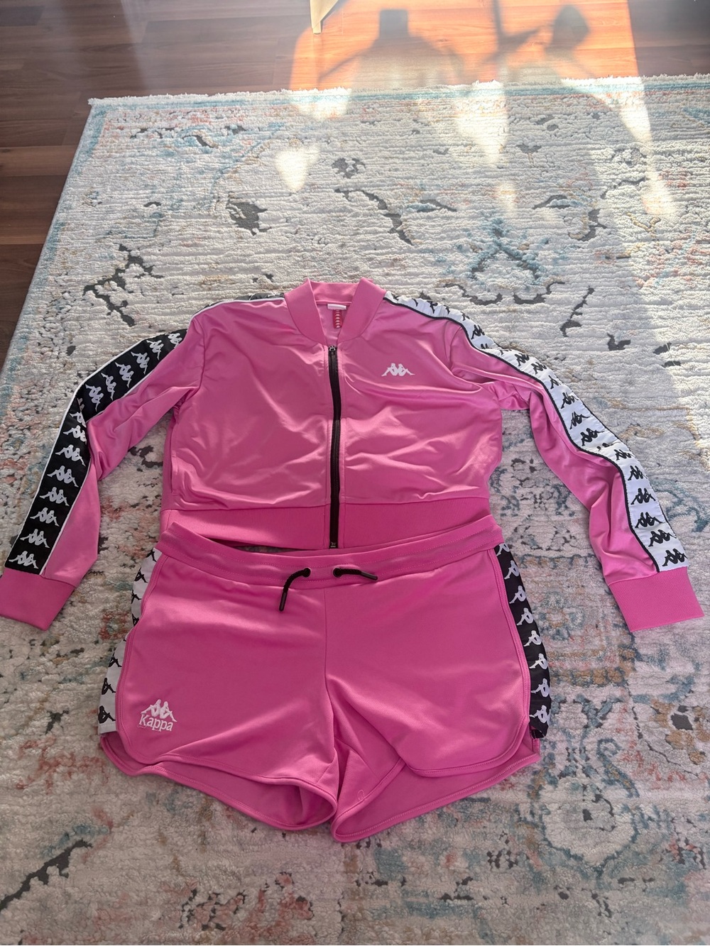 Kappa Hot Pink Logo Track Jacket and Shorts Set